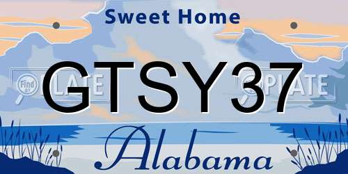 GTSY37 Alabama License Plate