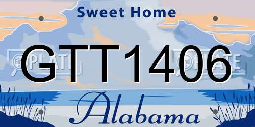 GTT1406 Alabama License Plate