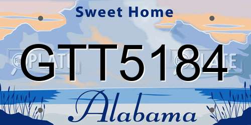 GTT5184 Alabama License Plate