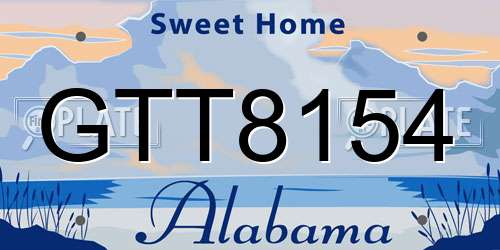 GTT8154 Alabama License Plate
