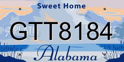 GTT8184 Alabama License Plate