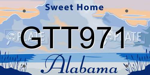 GTT971 Alabama License Plate