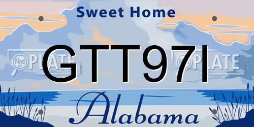 GTT97I Alabama License Plate