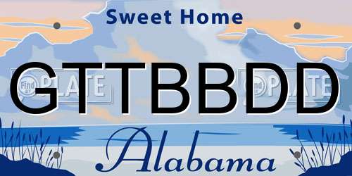 GTTBBDD Alabama License Plate