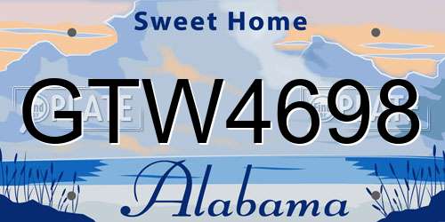 GTW4698 Alabama License Plate