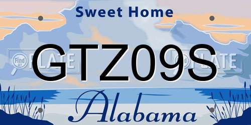 GTZ09S Alabama License Plate
