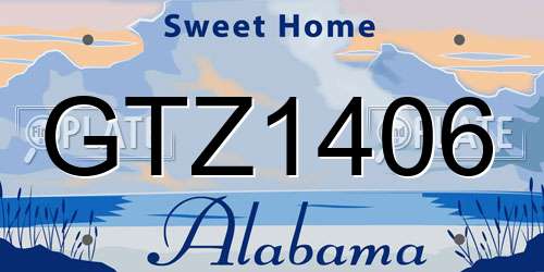 GTZ1406 Alabama License Plate