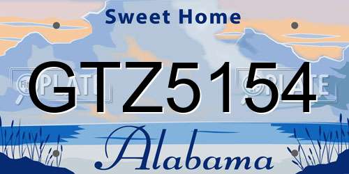 GTZ5154 Alabama License Plate