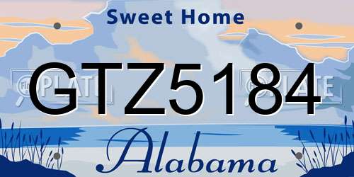 GTZ5184 Alabama License Plate