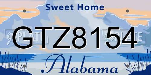 GTZ8154 Alabama License Plate
