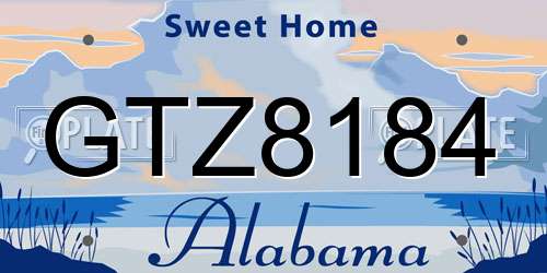 GTZ8184 Alabama License Plate