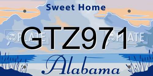 GTZ971 Alabama License Plate