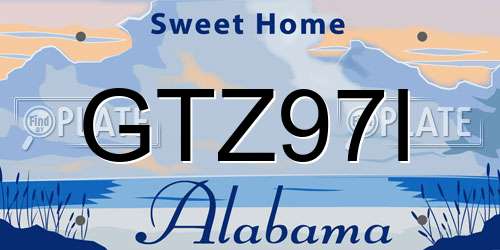 GTZ97I Alabama License Plate