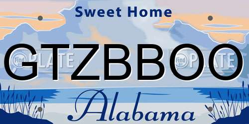 GTZBBOO Alabama License Plate