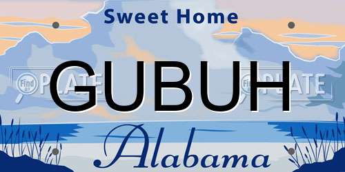 GUBUH Alabama License Plate