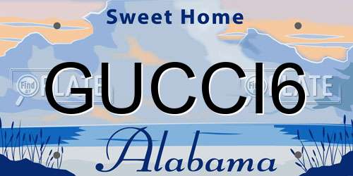 GUCCI6 Alabama License Plate