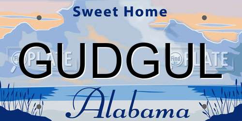GUDGUL Alabama License Plate