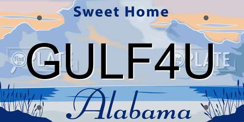 GULF4U Alabama License Plate