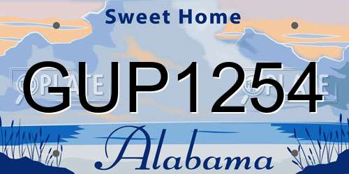 GUP1254 Alabama License Plate