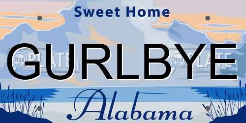 GURLBYE Alabama License Plate