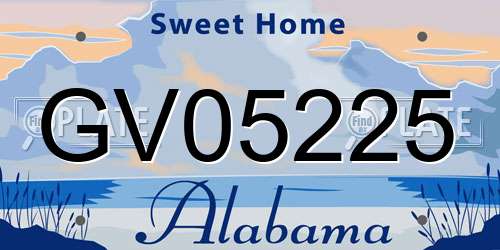 GV05225 Alabama License Plate
