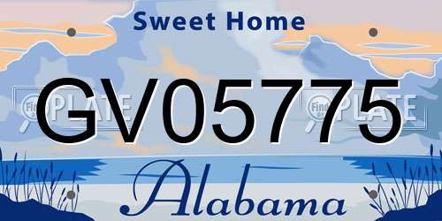 GV05775 Alabama License Plate