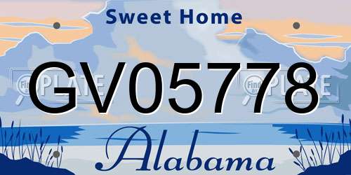 GV05778 Alabama License Plate