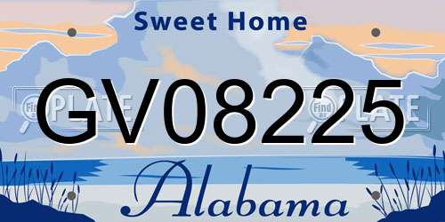 GV08225 Alabama License Plate