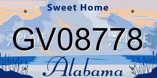 GV08778 Alabama License Plate