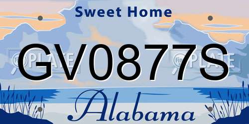 GV0877S Alabama License Plate