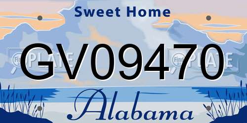 GV09470 Alabama License Plate