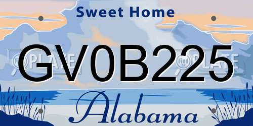GV0B225 Alabama License Plate