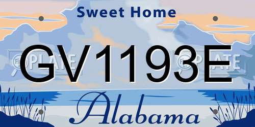 GV1193E Alabama License Plate