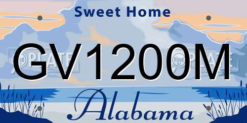GV1200M Alabama License Plate
