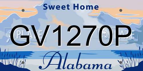 GV1270P Alabama License Plate