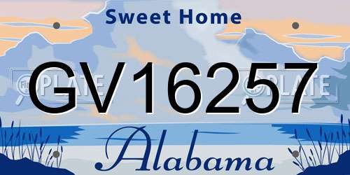 GV16257 Alabama License Plate