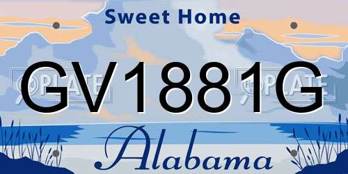 GV1881G Alabama License Plate