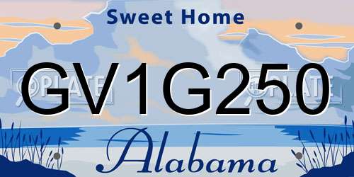 GV1G250 Alabama License Plate