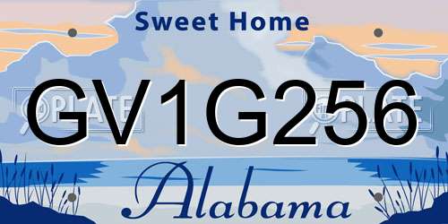 GV1G256 Alabama License Plate