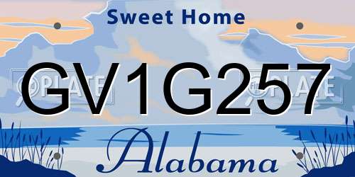 GV1G257 Alabama License Plate