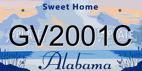 GV2001C Alabama License Plate