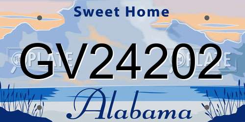 GV24202 Alabama License Plate