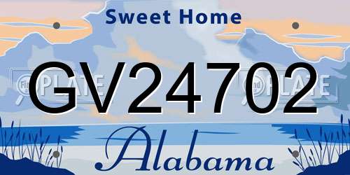 GV24702 Alabama License Plate