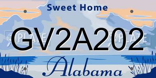 GV2A202 Alabama License Plate