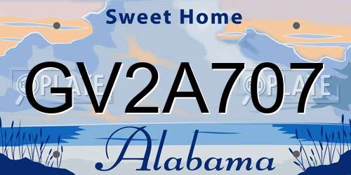 GV2A707 Alabama License Plate