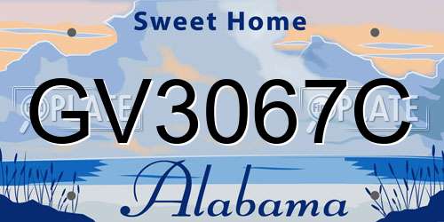 GV3067C Alabama License Plate
