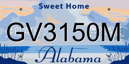 GV3150M Alabama License Plate