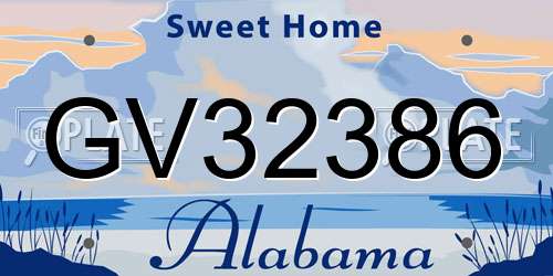 GV32386 Alabama License Plate