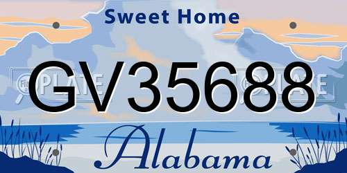 GV35688 Alabama License Plate