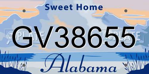 GV38655 Alabama License Plate